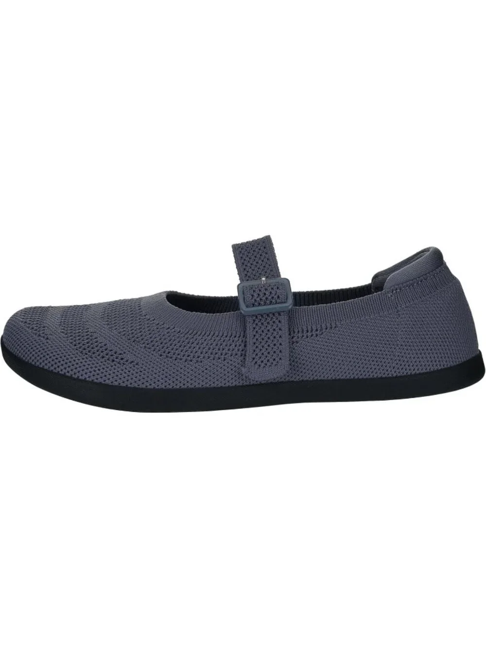 Women's Grey Barefoot Mary Jane Flats Knit Adjustable Straps Shoes